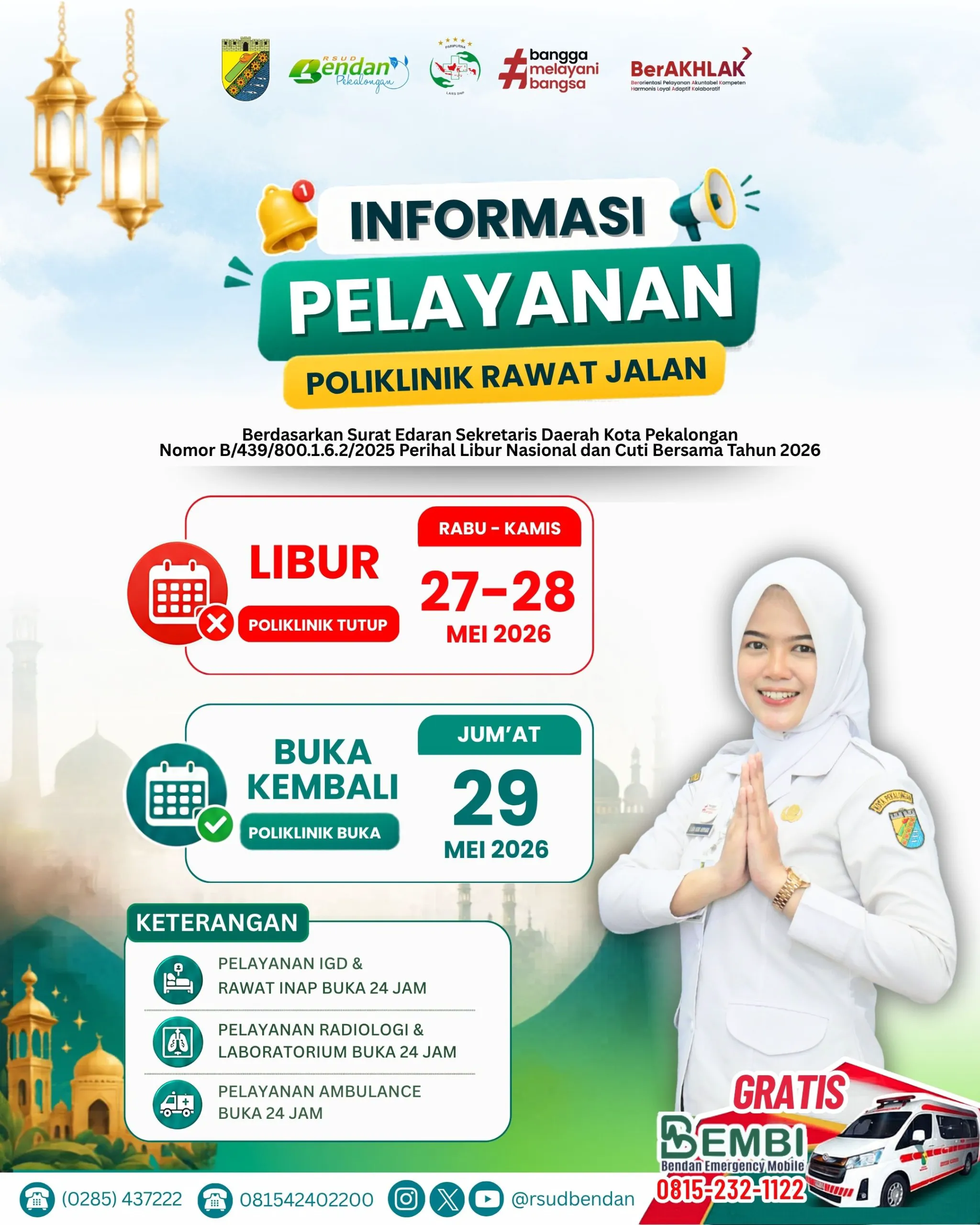 INFORMASI PELAYANAN RSUD BENDAN PEKALONGAN 